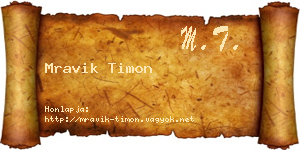 Mravik Timon névjegykártya